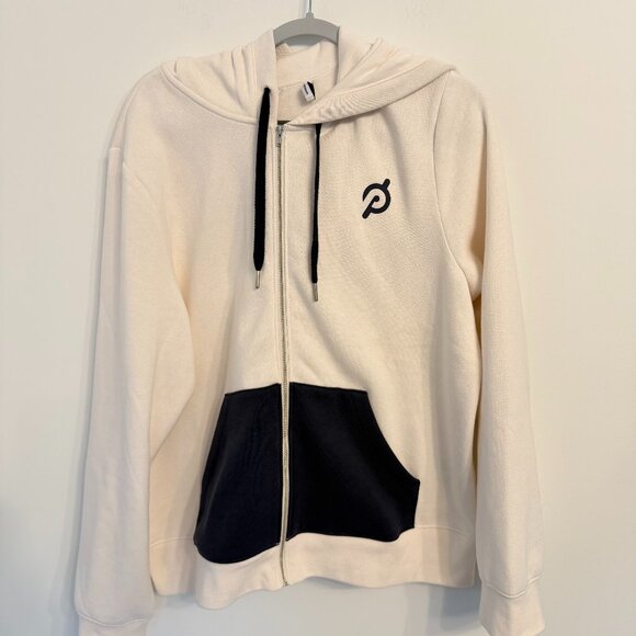 ⭐️ Peloton: Women’s Ivory & Navy Full-Zip Hoodie – Size XXL ⭐️ - Picture 1 of 6